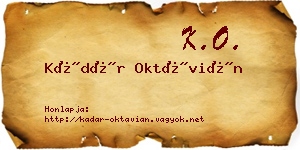 Kádár Oktávián névjegykártya